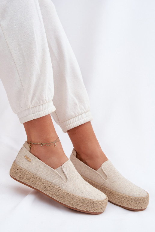 Espadrillas beige con piattaforma Big Star TT274089
