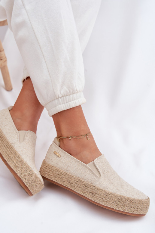 Espadrillas beige con piattaforma Big Star TT274089