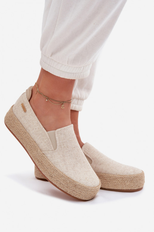 Espadrillas beige con piattaforma Big Star TT274089