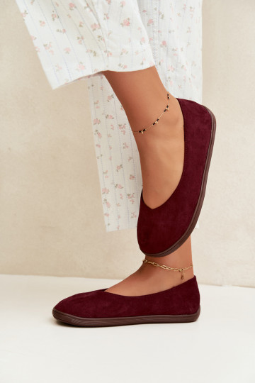 Ballerine da donna Barefoot in colore bordeaux Hollin