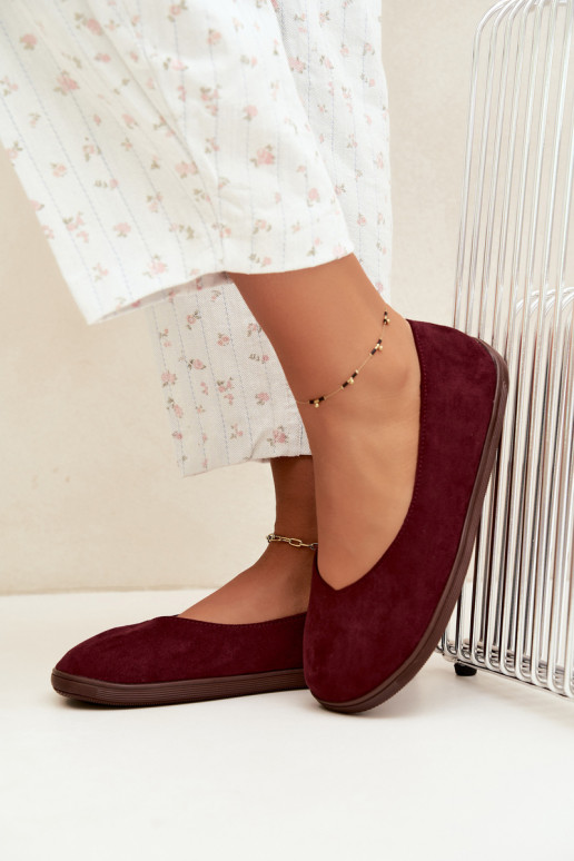 Ballerine da donna Barefoot in colore bordeaux Hollin