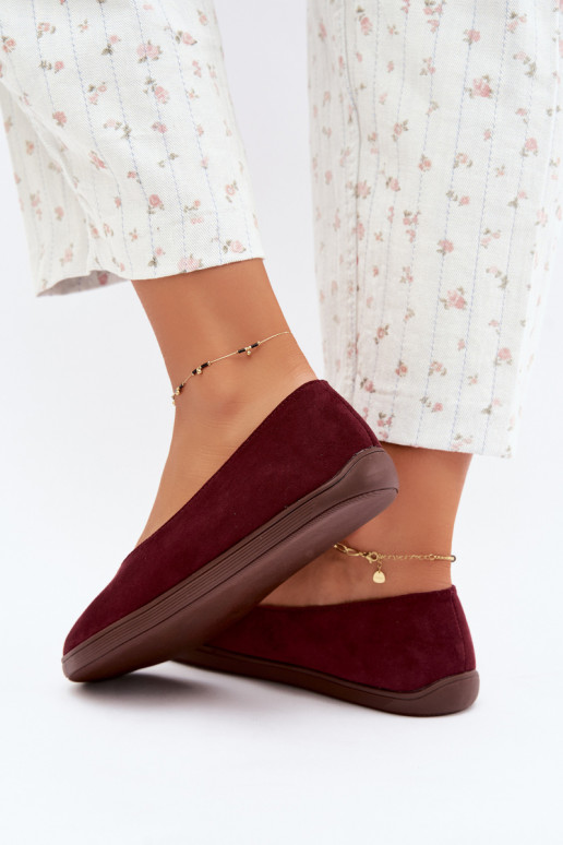 Ballerine da donna Barefoot in colore bordeaux Hollin