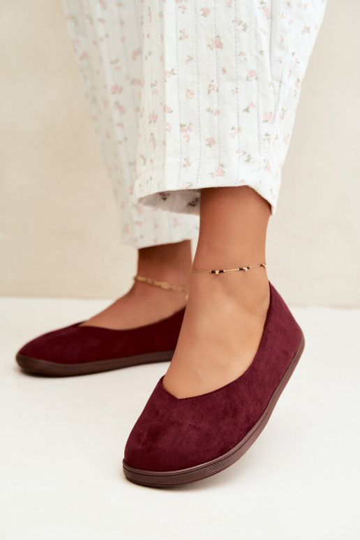 Ballerine da donna Barefoot in colore bordeaux Hollin