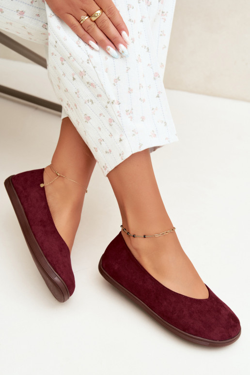 Ballerine da donna Barefoot in colore bordeaux Hollin