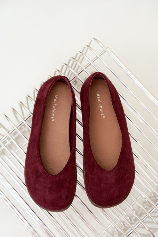 Ballerine da donna Barefoot in colore bordeaux Hollin