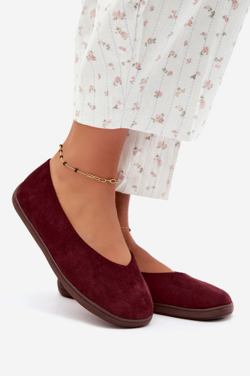 Ballerine da donna Barefoot in colore bordeaux Hollin