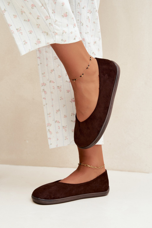 Ballerine da donna Barefoot in colore cioccolato Hollin