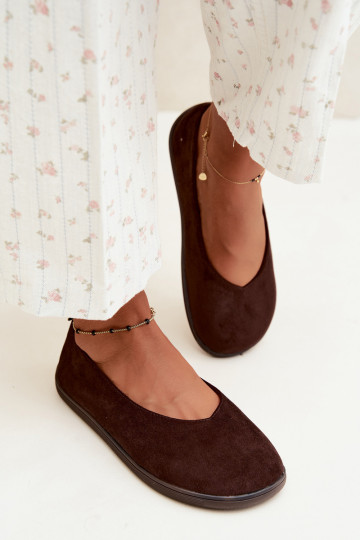 Ballerine da donna Barefoot in colore cioccolato Hollin 2