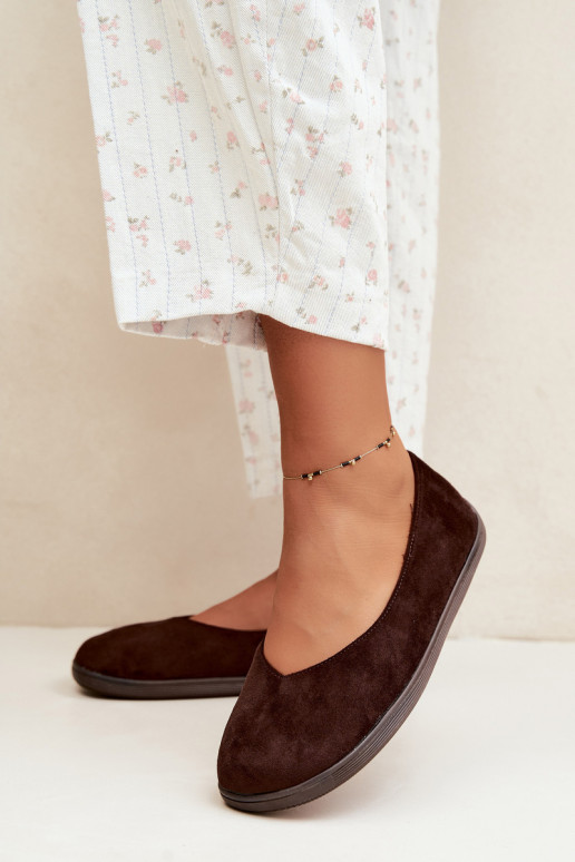Ballerine da donna Barefoot in colore cioccolato Hollin