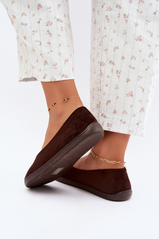 Ballerine da donna Barefoot in colore cioccolato Hollin