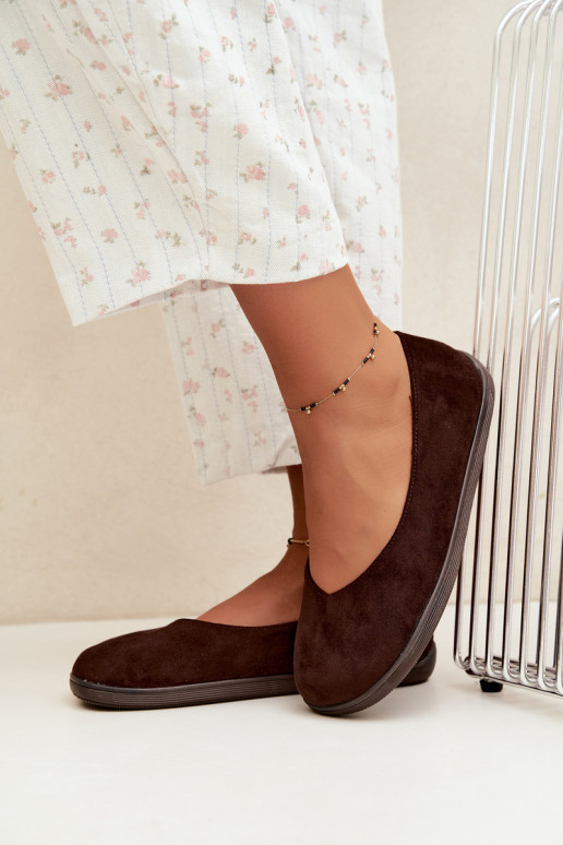 Ballerine da donna Barefoot in colore cioccolato Hollin
