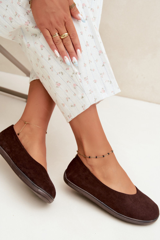 Ballerine da donna Barefoot in colore cioccolato Hollin