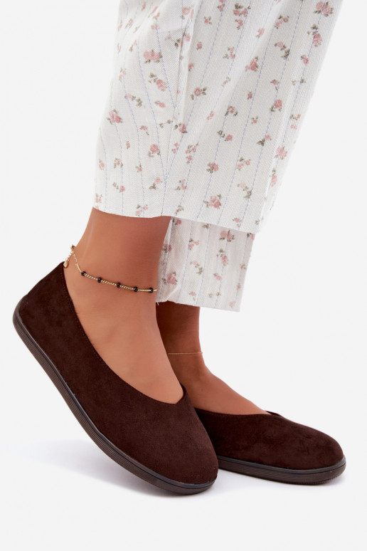 Ballerine da donna Barefoot in colore cioccolato Hollin