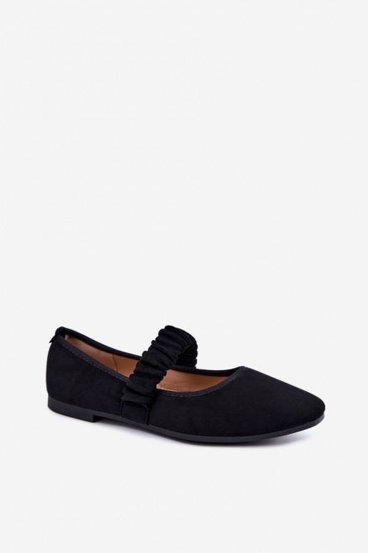 Ballerine nere con cinturini intagliati Loreya