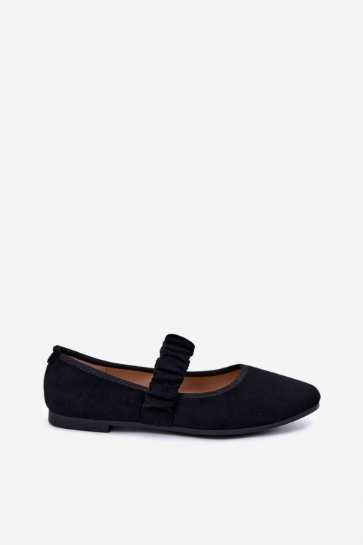 Ballerine nere con cinturini intagliati Loreya