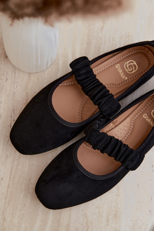 Ballerine nere con cinturini intagliati Loreya