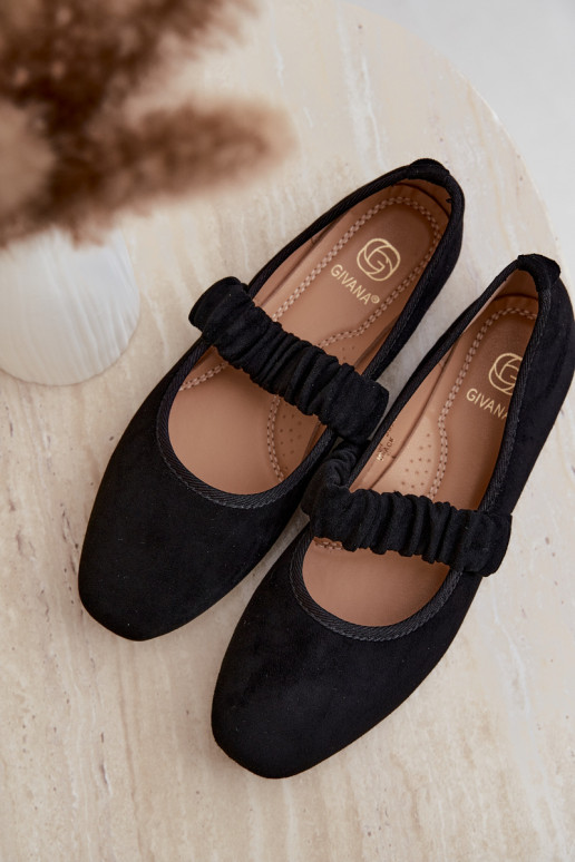 Ballerine nere con cinturini intagliati Loreya
