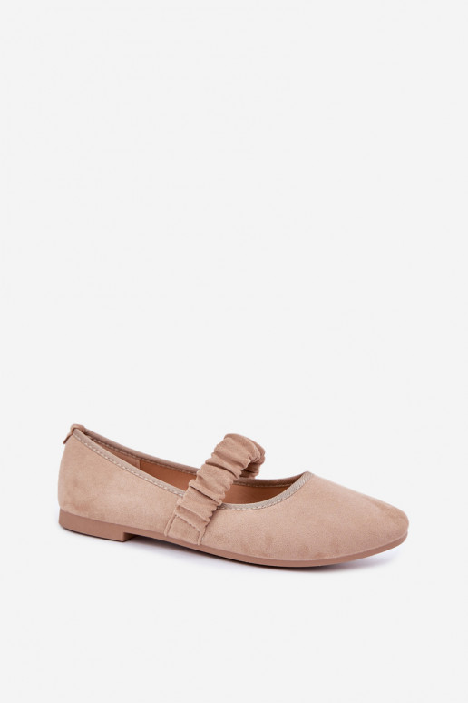 Ballerine con nastri decorativi color sabbia Loreya