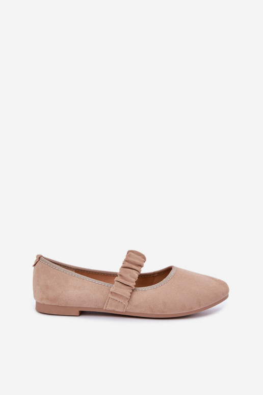 Ballerine con nastri decorativi color sabbia Loreya