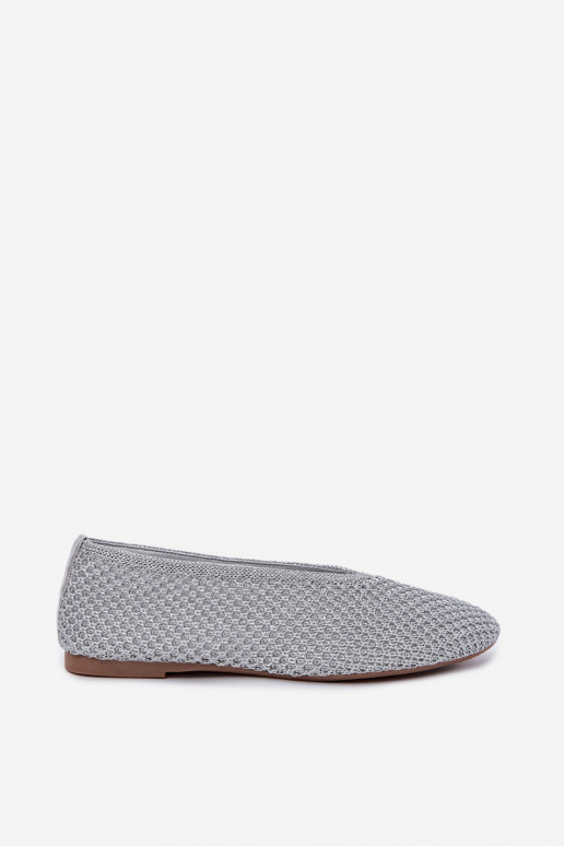 Ballerine con motivi e rete color argento Calmore