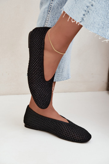 Ballerine con motivi e rete color nero Calmore 2
