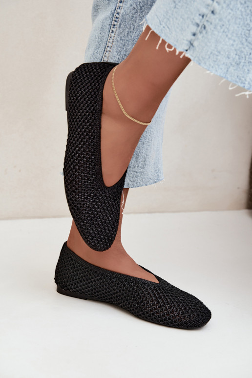 Ballerine con motivi e rete color nero Calmore