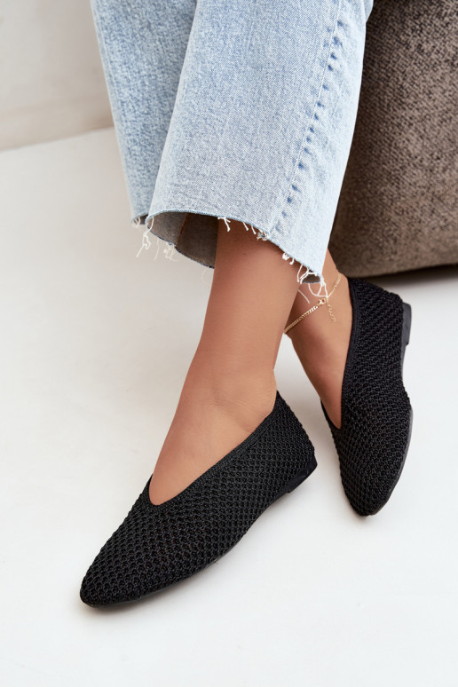 Ballerine con motivi e rete color nero Calmore