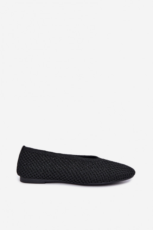 Ballerine con motivi e rete color nero Calmore