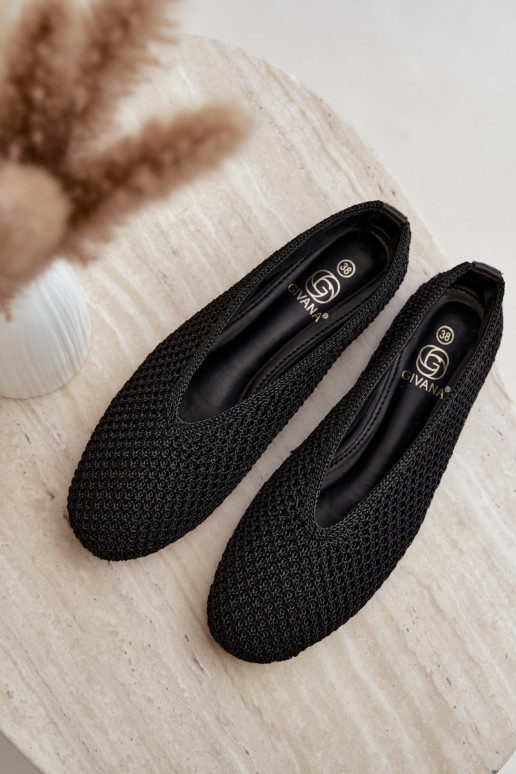 Ballerine con motivi e rete color nero Calmore