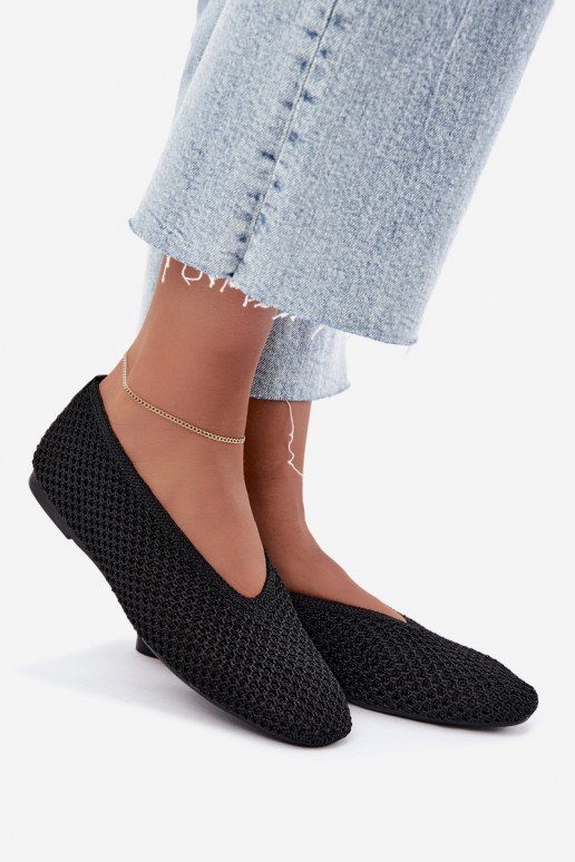 Ballerine con motivi e rete color nero Calmore
