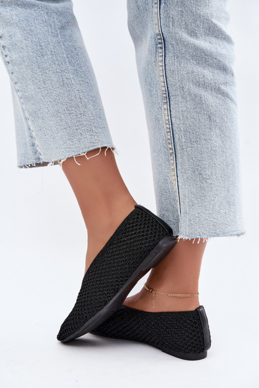 Ballerine con motivi e rete color nero Calmore