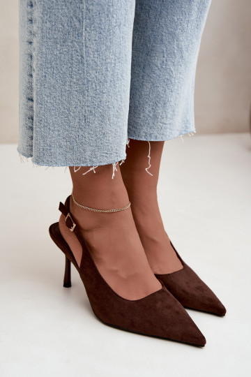Sandali in suede sintetico Czekolado Cassy con tacco sottile