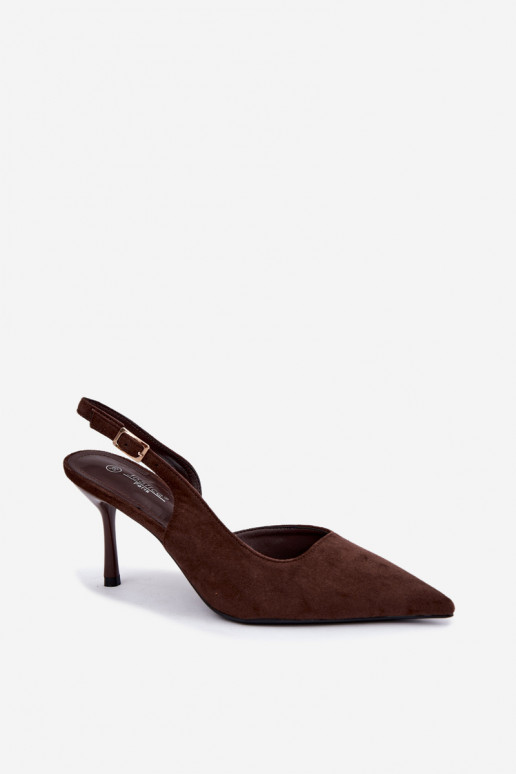 Sandali in suede sintetico Czekolado Cassy con tacco sottile