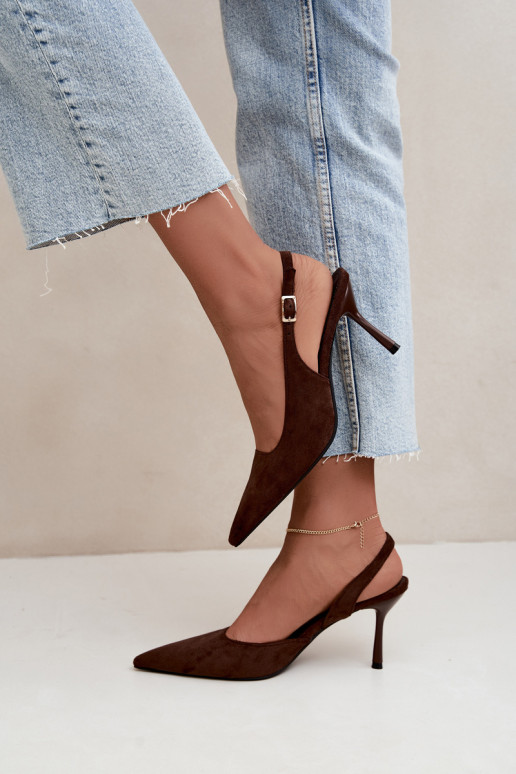 Sandali in suede sintetico Czekolado Cassy con tacco sottile