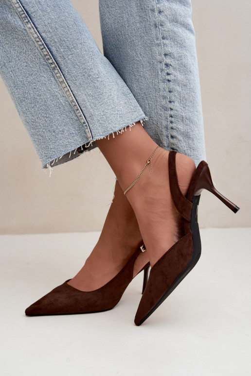 Sandali in suede sintetico Czekolado Cassy con tacco sottile