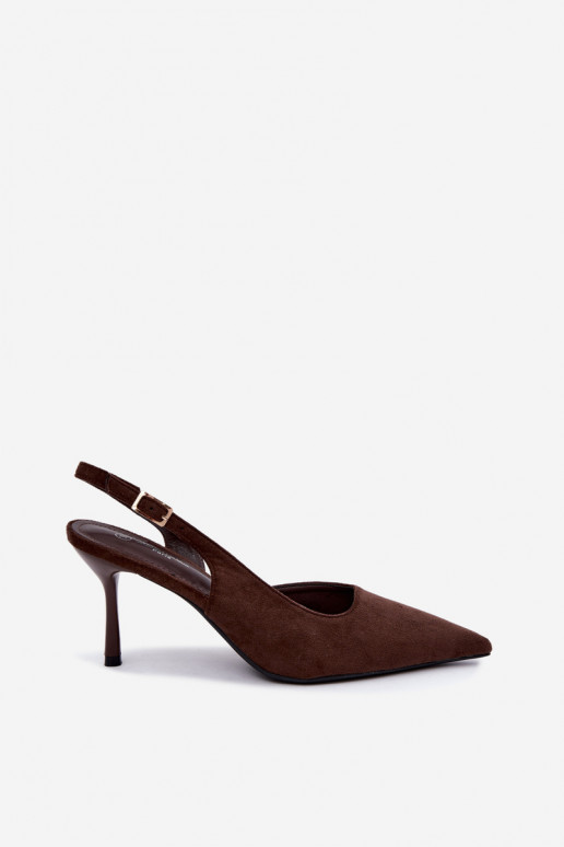 Sandali in suede sintetico Czekolado Cassy con tacco sottile