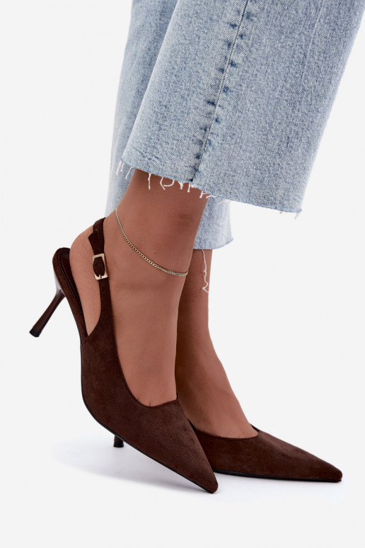 Sandali in suede sintetico Czekolado Cassy con tacco sottile