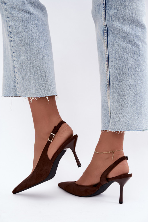 Sandali in suede sintetico Czekolado Cassy con tacco sottile