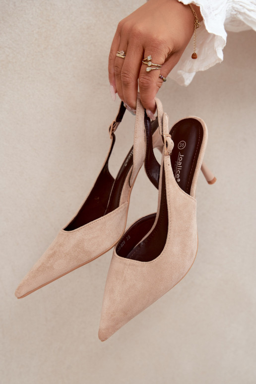 Sandali in suede sintetico Czekolado Cassy con tacco sottile color sabbia