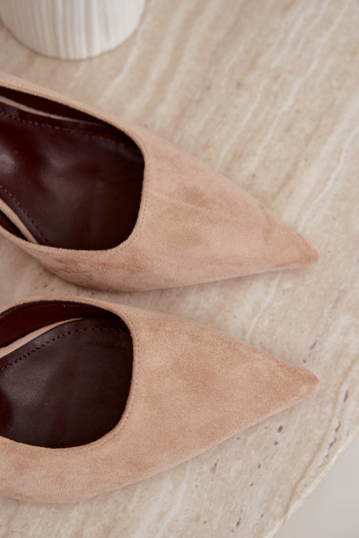Sandali in suede sintetico Czekolado Cassy con tacco sottile color sabbia
