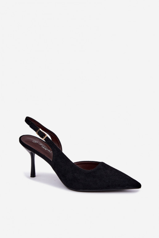 Sandali in suede sintetico Czekolado Cassy con tacco sottile neri
