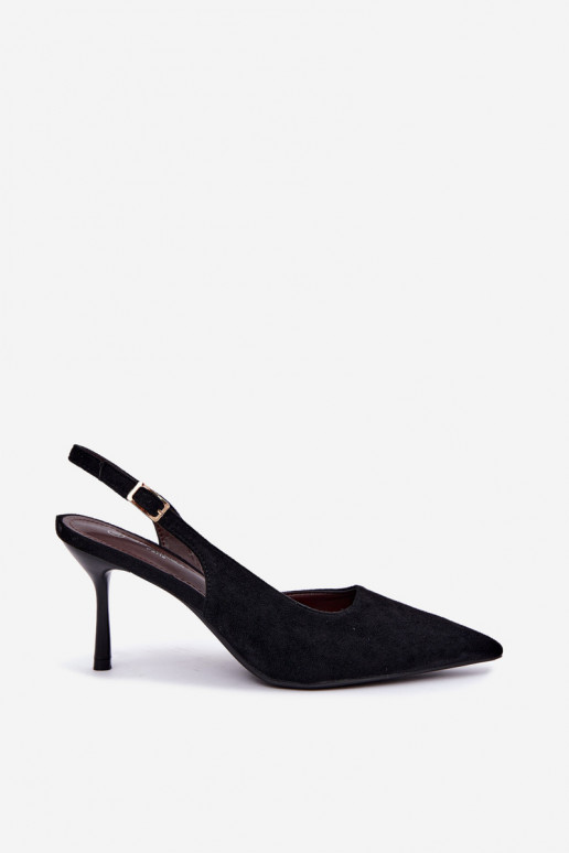 Sandali in suede sintetico Czekolado Cassy con tacco sottile neri