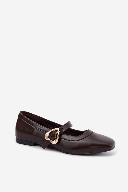 ballet flats con fibbie e cuori in cioccolato Relsa