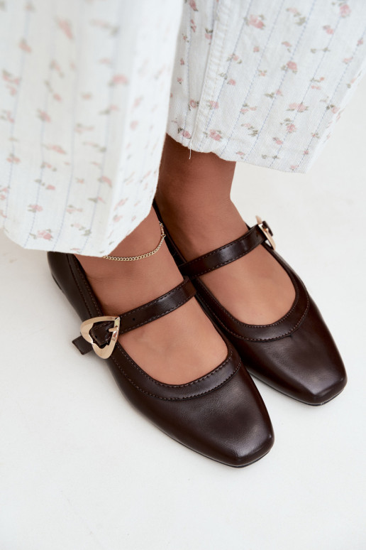 ballet flats con fibbie e cuori in cioccolato Relsa