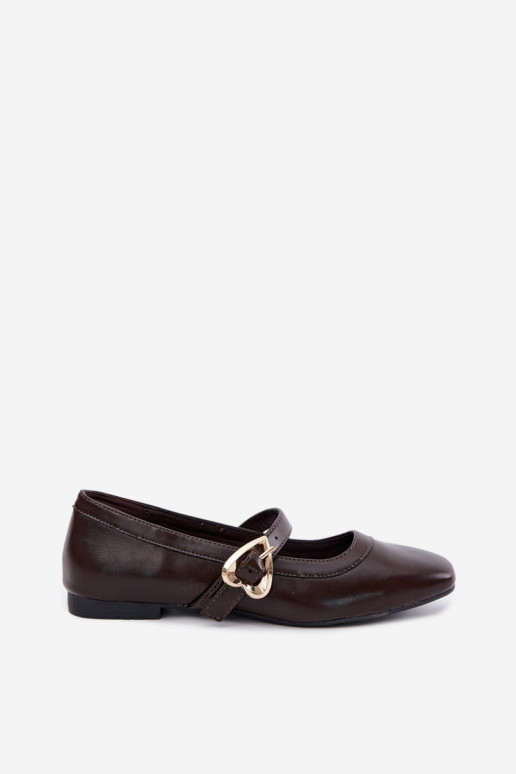 ballet flats con fibbie e cuori in cioccolato Relsa