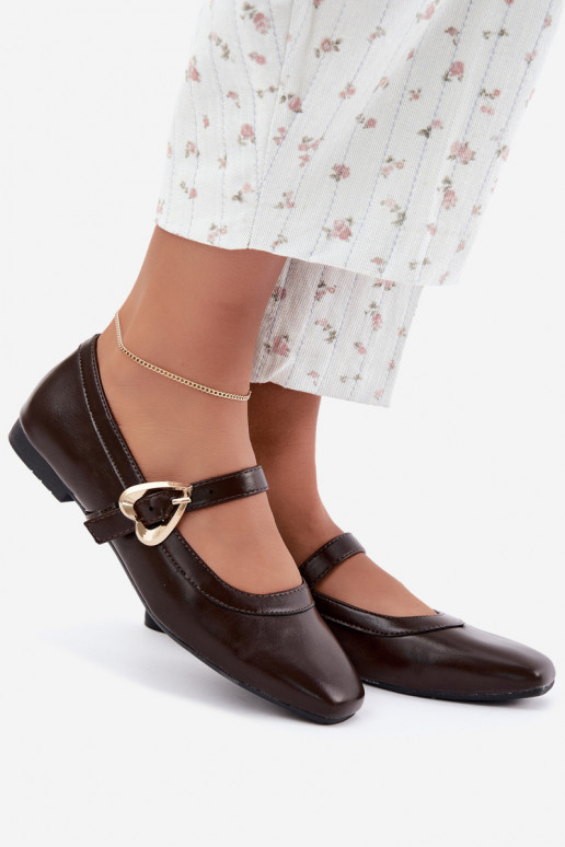 ballet flats con fibbie e cuori in cioccolato Relsa