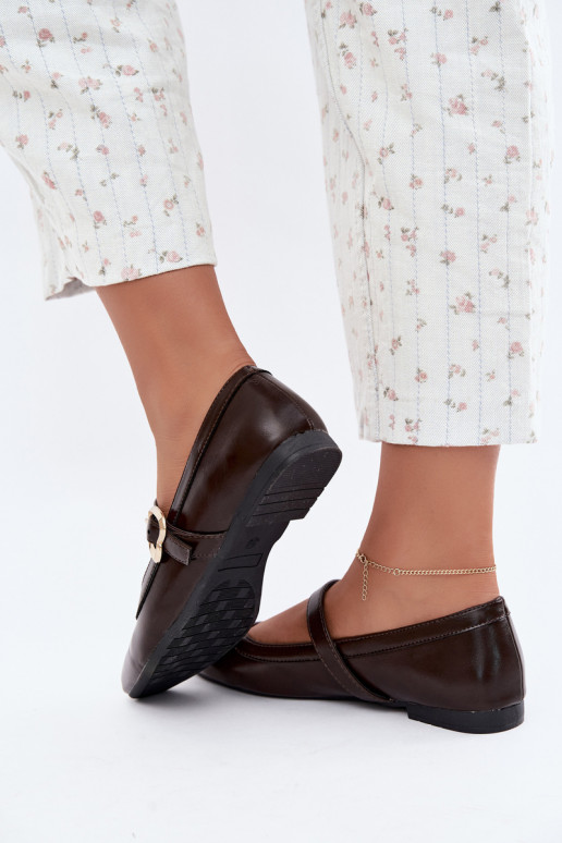 ballet flats con fibbie e cuori in cioccolato Relsa