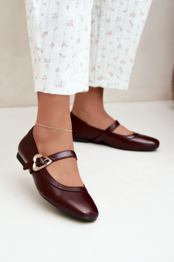 ballet flats con fibbie e cuori in bordeaux Relsa 2
