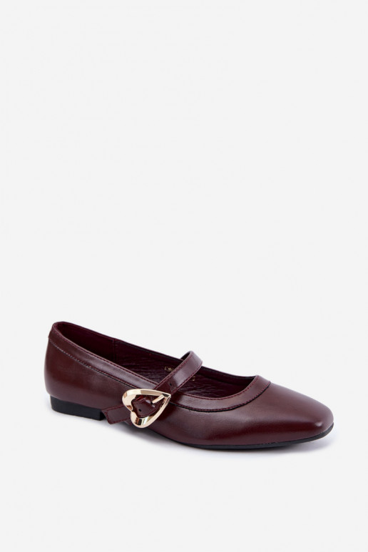 ballet flats con fibbie e cuori in bordeaux Relsa