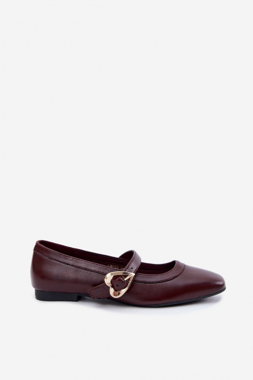 ballet flats con fibbie e cuori in bordeaux Relsa